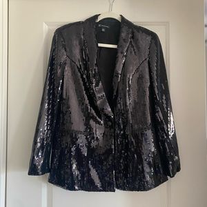 INC Black Sequin blazer